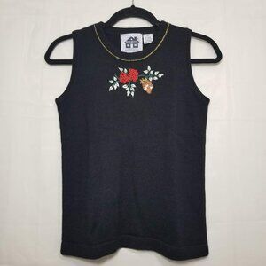 Storybook Knits Holiday Pines tank black size XS